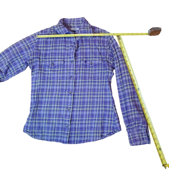 Carhartt For Women Plaid Flannel Long Sleeve Purple Button Up Shirt Size Sm 4/6 - Picture 8 of 13